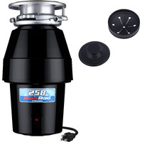 Waste Maid 10-Us-Wm-258-3B Garbage Disposal Anti-Jam Stainless Steel Food Waste Grinding System, 1/2 Hp Mid Duty, Black