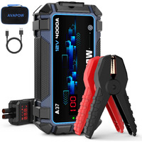 Avapow Jump Starter Car Battery 4000A Peak,Portable Jump Starters For Up To 10L Gas 10L Diesel Engine,12V Lithium Jump Pack With Smart Safety Clamp, Ip65
