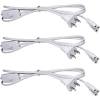 T5 T8 Led Tube Power Extension Cable With On/Off Switch,Led T5/T8 Light Tube Integrated Led Light Fixture Extension Cable Wire (6Ft/1.8M) (3)