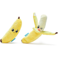 Barkbox 2 In 1 Interactive Plush Dog Toy - Rip And Reveal Dog Toy For Small Dogs - Stimulating Squeaky Pet Enrichment And Puppy Toys  Bananas (Small)