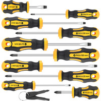 Amartisan 10-Piece Magnetic Screwdrivers Set, 5 Phillips And 5 Slotted Tips Professional Cushion Grip Screwdriver Set