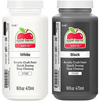 Apple Barrel Promoabwb Set Featuring 2 White Black Acrylic Paint Colors, 16 Fl Oz (Pack Of 2), Multi
