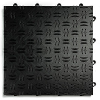 Big Floors Garagetrac Diamond, Durable Copolymer Interlocking Modular Non-Slip Garage Flooring Tile (48 Pack), Black