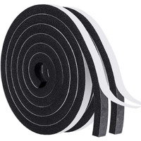 Magzo Weather Stripping Door Seal 1/2 Inch W X 1/2 Inch T, Adhesive Foam Tape Shock-Absorbing Total Length 13 Feet (6.5Ft X 2 Rolls)