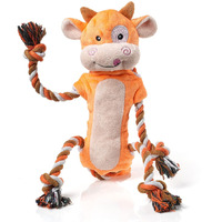 Sedioso Dog Toys, Tug Of War Dog Toys For Large Breed, Cute Squeaky Interactive Dogs Toy With Crinkle Paper, Plush Puppy Chew Toy For Small, Middle, Big Dogs (Cow-Ss)