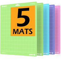 Xinart Cutting Mats For Cricut Maker 3/Maker/Explore 3/Air 2/Air/One(5Mats,12X12 Inch, Standardgrip/Lightgrip/Stronggrip/Fabricgrip) Quilting Cricket Cutting Mats Replacement Accessories For Cricut
