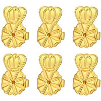 3 Pairs 14K Gold Earring Backs Lifters,Secure Earring Backs For Droopy Ears,Adjustable Hypoallergenic Earring Backs For Studs(3Gold)