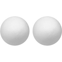 Crafjie 2Pcs 6 Inches Craft Foam Balls, Smooth Foam Balls For Crafts, White Round Polystyrene Foam Balls For Diy Arts And Crafts, Drawing, Ornaments, School Modeling