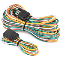 Nilight - 10039W 4 Pin Flat Trailer Wiring Harness Kit 18Awg 25Feet Male 4Feet Female Wishbone-Style Wiring Harness Extension Kit For Utility Boat Trailer Lights