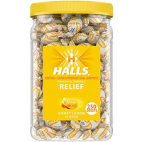 Halls Relief Honey Lemon Cough Drops, Bulk Cough Drops, 250 Drops