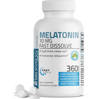 Bronson Melatonin 10 Mg Fast Dissolve Peppermint Tablets, Promotes Relaxation, 360 Chewable Vegetarian Lozenges