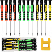 Screwdriver Set, Fixitok 12Pcs Small Screwdriver Set Phillips Flathead Torx Screwdrivers Magnetic Jewelers Screwdriver Set Mini Screwdriver Set W/Magnetizer For Eyeglass Computer Phone Laptop Jewelry