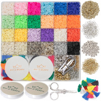 Clay Beads Bracelet Making Kit By Box-O-Beads, 6000 Pcs Polymer Clay Heishi Beads For Bracelet & Jewelry Making, Diy Bracelet Making Kit For Kids & Teens Ages 8-12, 24 Color Rainbow Pack, 6Mm Beads