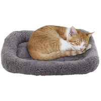 Lesypet Cat Beds For Indoor Cats, 15"" X 10"" Warm Pet Bed Curl Sleep Plush Cushion With Pillow, Non-Slip Bottom Washable Pet Mat For Kittens Puppy Pets, Small