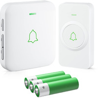 Wireless Door Bell, Avantek Wa-11 Waterproof Battery Operated Doorbell Chime Operating At 1000 Feet, Portable Door Chime Kit With 52 Melodies, 5 Volume Levels, And Cd Quality Sound