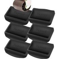 Yupeak Bed Stopper & Furniture Stopper - Caster Cups Fits To All Wheels Of Furniture, Sofas, Beds, Chairs - Furniture Cups Made Up Of Solid Silicone And Prevents Scratches 6 Pack(Black