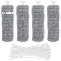 48 Pcs Lint Traps Washing Machine Lint Trap Stainless Steel Lint Snare Traps Laundry Mesh Washer Hose Filter Washing Machine Lint Snare, Lint Traps Hose Screen Filter Catcher With 48 Nylon Cable Ties