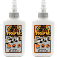 Gorilla Dries Clear Wood Glue, 4Oz Bottle (Pack Of 2)