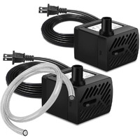 Pulaco 2Pcs Mini Fountain Pump (50Gph 3W), Ultra Quiet Submersible Water Pump For Aquarium, Small Fish Tank, Pet Water Fountain, Tabletop Fountains, Water Gardens And Hydroponic Systems