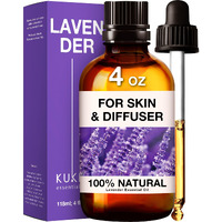 Kukka Lavender Oil Essential Oil For Skin & Diffuser - 100% Natural Lavender Oil Essential Oils - Lavender Essential Oil For Hair, Lavender Massage Oil (4 Fl Oz)