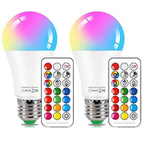 Dasinko Led Color Changing Light Bulb With Remote Control, 10W E26 Rgb+Daylight White 5700K Led Bulbs Dimmable With Memory Function, Ideal Lighting For Home Decoration,Stage,Bar,Party, 2 Pack