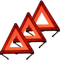 Kafeek Reflective Warning Triangle Emergency Warning Triangle Roadside Safety Triangle Kits (Set Of 3)