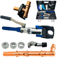 Ibosad Copper Tube Fittings Hydraulic Pipe Crimping Tool With 1/2 Inch,3/4 Inch And 1 Inch Jaw Copper Pipe Propress Crimpers Pressing Pliers,Suit For Narrow Space And Tee Fitting
