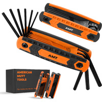 American Mutt Tools 17Pc Folding Allen Wrench Set - Sae And Metric Allen Key Set - Hex Key Set, Allen Wrenches Sets, Metric Allen Wrenches Set, Hex Wrench Set, Llaves Allen Set, Hex Set, Hex Tool Set