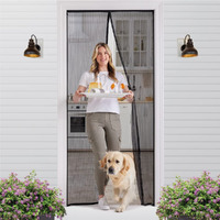 Gorilla Grip Durable Mesh Magnetic Screen Door, Easy Install Magnet Closure Curtain Keeps Bugs Out, Hands Free For Patio Sliding Glass Door, Pets And Kids, Mosquito Repellant Net, 39X83