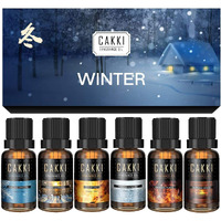 Winter Essential Oils For Diffusers For Home, Cakki Premium Grade Fragrance Oils Set, 6 Winter Scents Natural Aromatherapy Oils, For Candles Making, For Soaps Making, For Christmas Gift, 6X10Ml