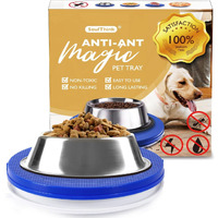 Soulthink Ant Proof Cat Dog Bowl Tray - New Innovation Anti Ant Pet Food Dish Indoor No Chemical No Water Needed Different From Traditional Ant Trap (Royal Blue)