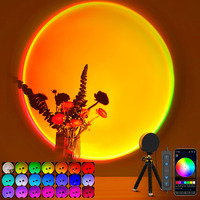 Xebkor Sunset Lamp Projector Multicolor Changing Led Projection Lamp,Switch Button And App Control 360 Degree Rotation Sunlight Lamp For Bedroom, Photography, Party, Tiktok Live, Room Decor