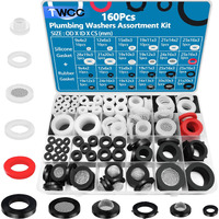 Twcc 160Pcs Plumbing Hose Rubber Washers Assortment Set With Screen Filter And Silicone Washer Kit For Shower Head Gasket Garden Hose Washing Machine Inlet Supply Lines Faucet Gaskets Replacement