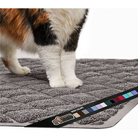Gorilla Grip Thick Cat Litter Trapping Mat, 24X17, Less Waste, Traps Mess From Box For Cleaner Floors, Stays In Place For Cats, Soft On Kitty Paws, Easy Clean, Small Size, Durable Backing, Gray