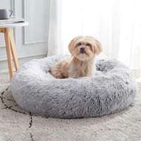 Calming Dog Bed & Cat Bed, Anti-Anxiety Donut Dog Cuddler Bed, Warming Cozy Soft Dog Round Bed, Fluffy Faux Fur Plush Dog Cat Cushion Bed For Small Medium Dogs And Cats (20""/24""/27""/30"")