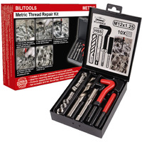 Bilitools M12X1.25 Thread Repair Kit, Hss Drill Helicoil Repair Kit Metric