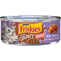Purina Friskies Gravy Wet Cat Food, Extra Gravy Chunky With Turkey In Savory Gravy - 5.5 Oz. Can