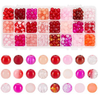 Ph Pandahall 24 Color 8Mm Red Glass Beads 672Pcs Christmas Beads Round Bracelet Beads Loose Beads Glass Spacer Beads Crystal Beads For Christmas Tree Valentine Necklace Bracelets Jewelry Making