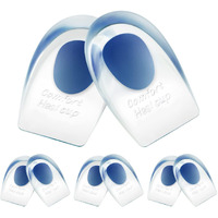 Gel Silicone Heel Cups/Pads - 3 Pair Heel Lifts For Achilles Tendonitis, Shoe Wedge Inserts For Plantar Fasciitis, Sore Heel, Bone Spur, Foot Pain Relief Support, Comfort Cushion Insoles For Women/Men
