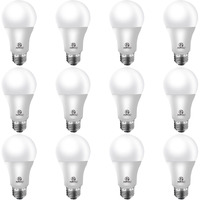 Energetic A19 Led Bulb 60W Equivalent, 3000K Warm White Led Light Bulbs, E26 Standard Base, 750Lm, Non-Dimmable, Ul Listed, 12 Pack
