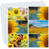Dunwell Photo Album Refill Pages 12X12 - (4X6 Landscape, 50 Pack) Holds 600 4X6"" Photos, 4X6 Photo Sleeves For 3 Ring Binder, D-Ring Scrapbook Album 12X12, Archival Quality Page Protectors 12X12