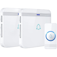 Wireless Doorbell, Avantek D-3W Waterproof Door Chime Kit Operating At Over 1300 Feet With 2 Plug-In Receivers, 52 Melodies, Cd Quality Sound And Led Flash