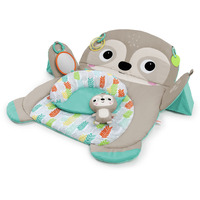 Bright Starts Tummy Time Prop & Play Baby Activity Mat With Support Pillow & Taggies - Sloth 36 X 32.5 In., Age Newborn+