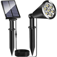 Meihong Solar Spot Light Outdoor, Waterproof Solar Led Landscape Lights Dusk To Dawn, 2-In-1 Solar Spotlight Solar Powered Accent Lights For Garden Porch Walkway Patio (1 Pack)