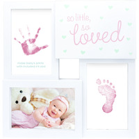 Tiny Ideas You Are Our Greatest Adventure Collage Keepsake Photo Frame, Baby Keepsake Picture Frame, Diy Baby's Handprint And Footprint Kit, Gender Neutral Nursery Wall Decor, White