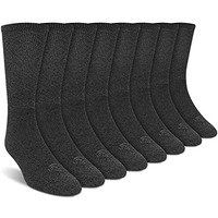 Doctor's Choice Diabetic Socks For Men, Seamless Crew Socks With Non-Binding Top, Provides Extra Comfort For Gout, 4-Pairs, Charcoal, Large, Size 10-13