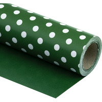 Wrapaholic Reversible Wrapping Paper - Dark Green And Polka Dot Design For Birthday, Holiday, Wedding, Baby Shower Wrap - 30 Inch X 33 Feet