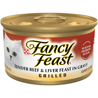Fancy Feast Grilled Wet Cat Food Beef And Liver Feast In Wet Cat Food Gravy - (24) 3 Oz. Cans