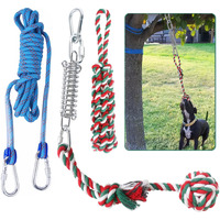 Hopet Dog Outdoor Bungee Solo Hanging Toy, Tether Tug Of War Toys For Pitbull Small Large Aggressive Chewers Dogs To Exercise, Durable Interactive Tug Toy, Dog Rope Toys