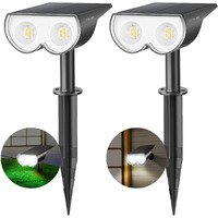 Solar Spot Lights Outdoor, Consciot 16 Leds Ip67 Waterproof Solar Outdoor Lights, Auto On/Off Solar Landscape Spotlights, 2-In-1 Adjustable Wall Lights For Garden Yard Pathway, 2 Pack (Cool White)